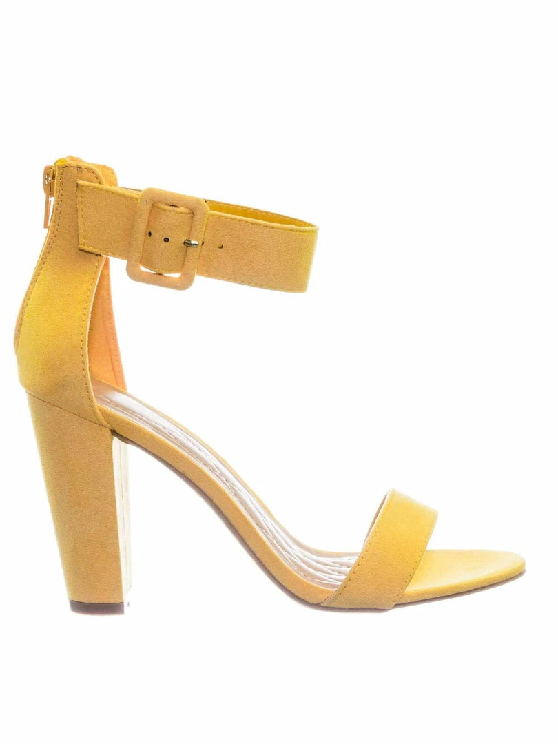 Bamboo New Frenzy60 Classic Chunky Block Heel Dress Sandal W Ankle Strap