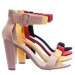 Bamboo New Frenzy60 Classic Chunky Block Heel Dress Sandal W Ankle Strap
