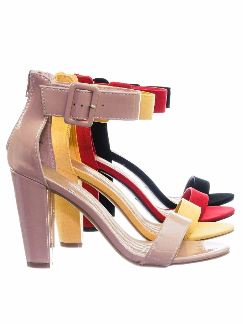 Bamboo New Frenzy60 Classic Chunky Block Heel Dress Sandal W Ankle Strap