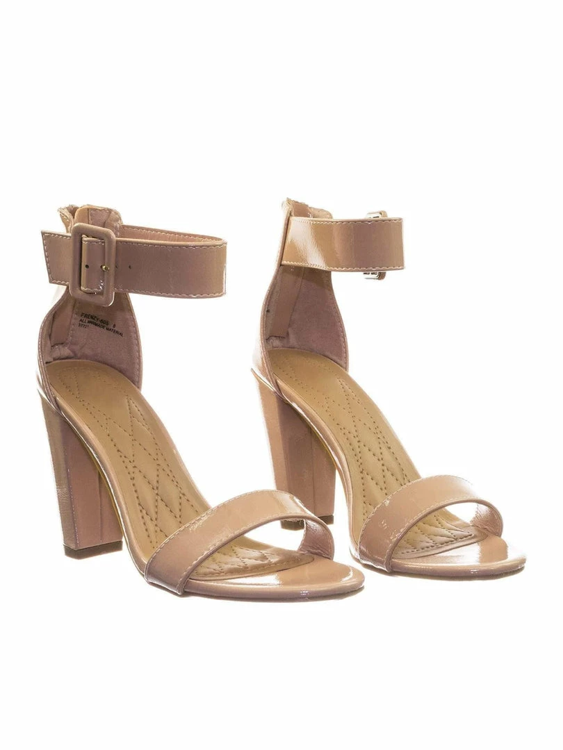 Bamboo New Frenzy60 Classic Chunky Block Heel Dress Sandal W Ankle Strap