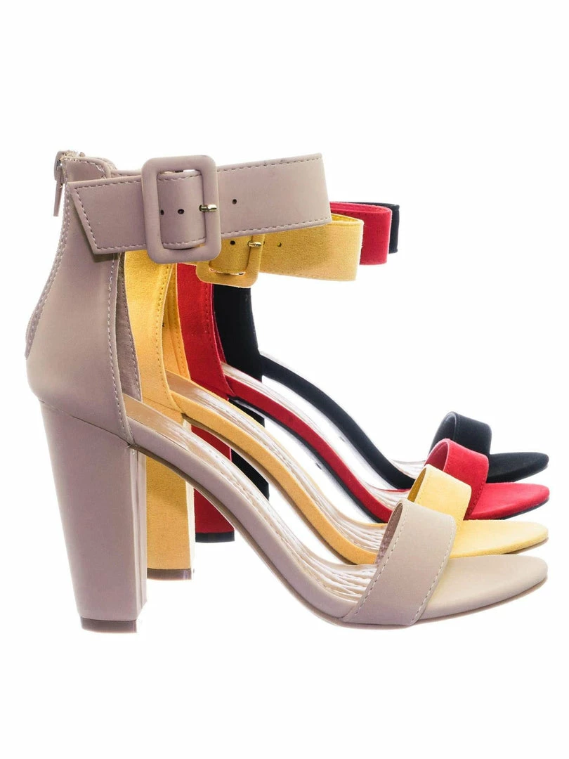 Bamboo New Frenzy60 Classic Chunky Block Heel Dress Sandal W Ankle Strap