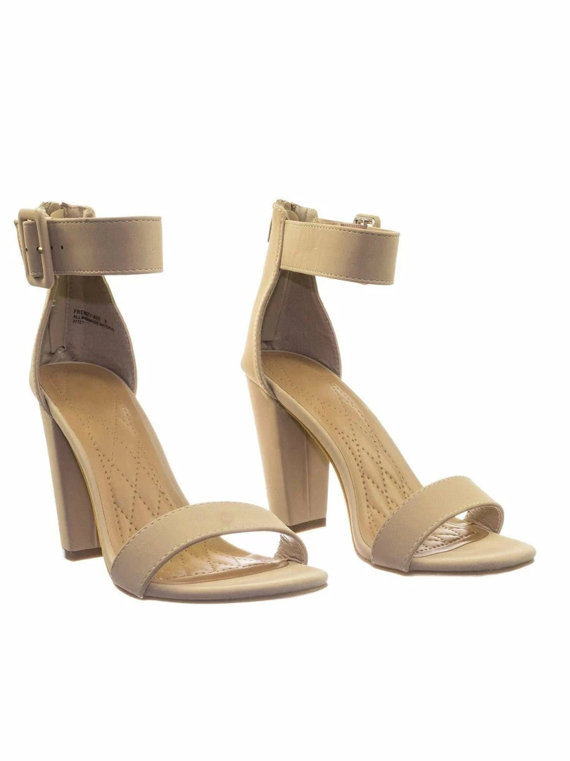 Bamboo New Frenzy60 Classic Chunky Block Heel Dress Sandal W Ankle Strap