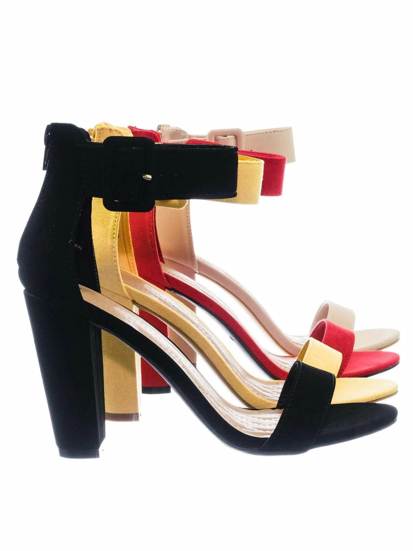 Bamboo New Frenzy60 Classic Chunky Block Heel Dress Sandal W Ankle Strap
