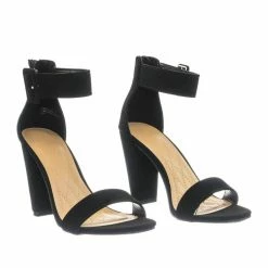 Bamboo New Frenzy60 Classic Chunky Block Heel Dress Sandal W Ankle Strap