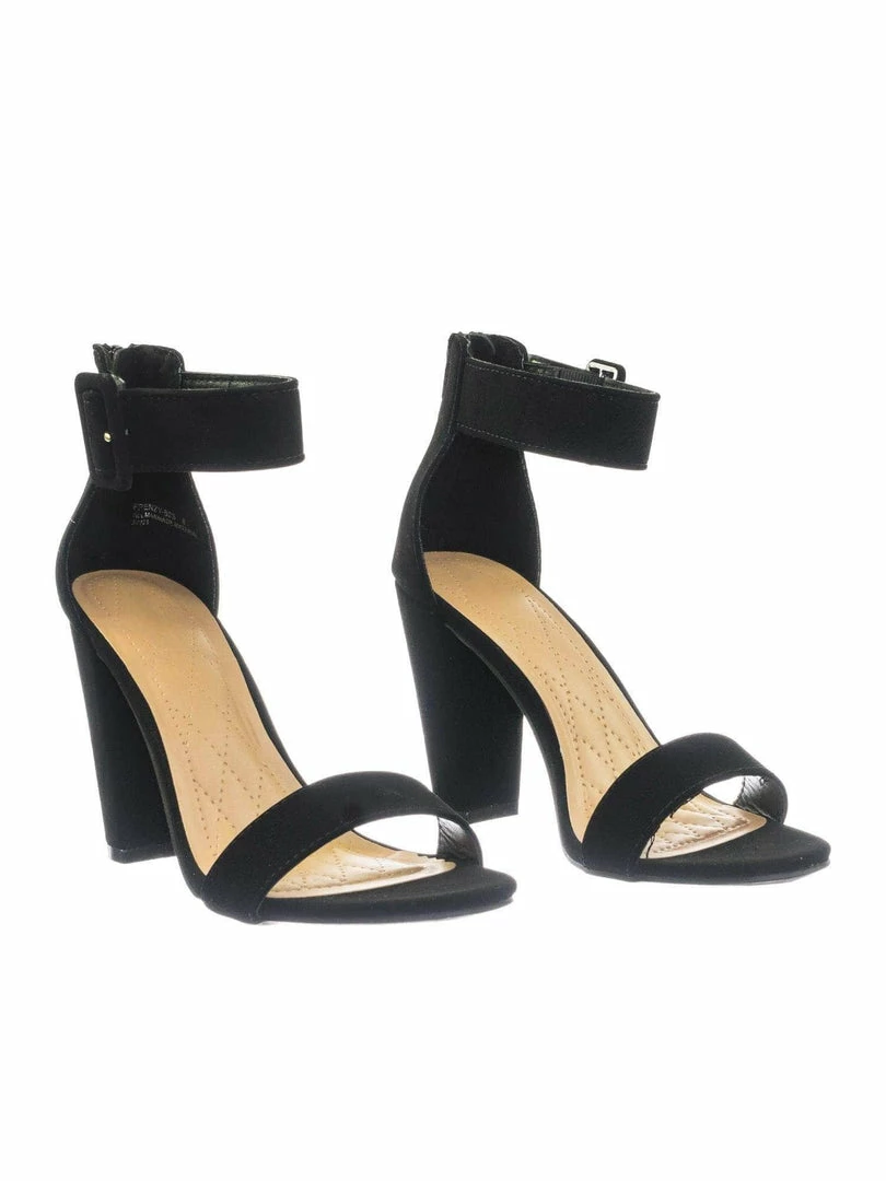 Bamboo New Frenzy60 Classic Chunky Block Heel Dress Sandal W Ankle Strap
