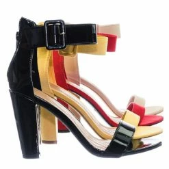 Bamboo New Frenzy60 Classic Chunky Block Heel Dress Sandal W Ankle Strap