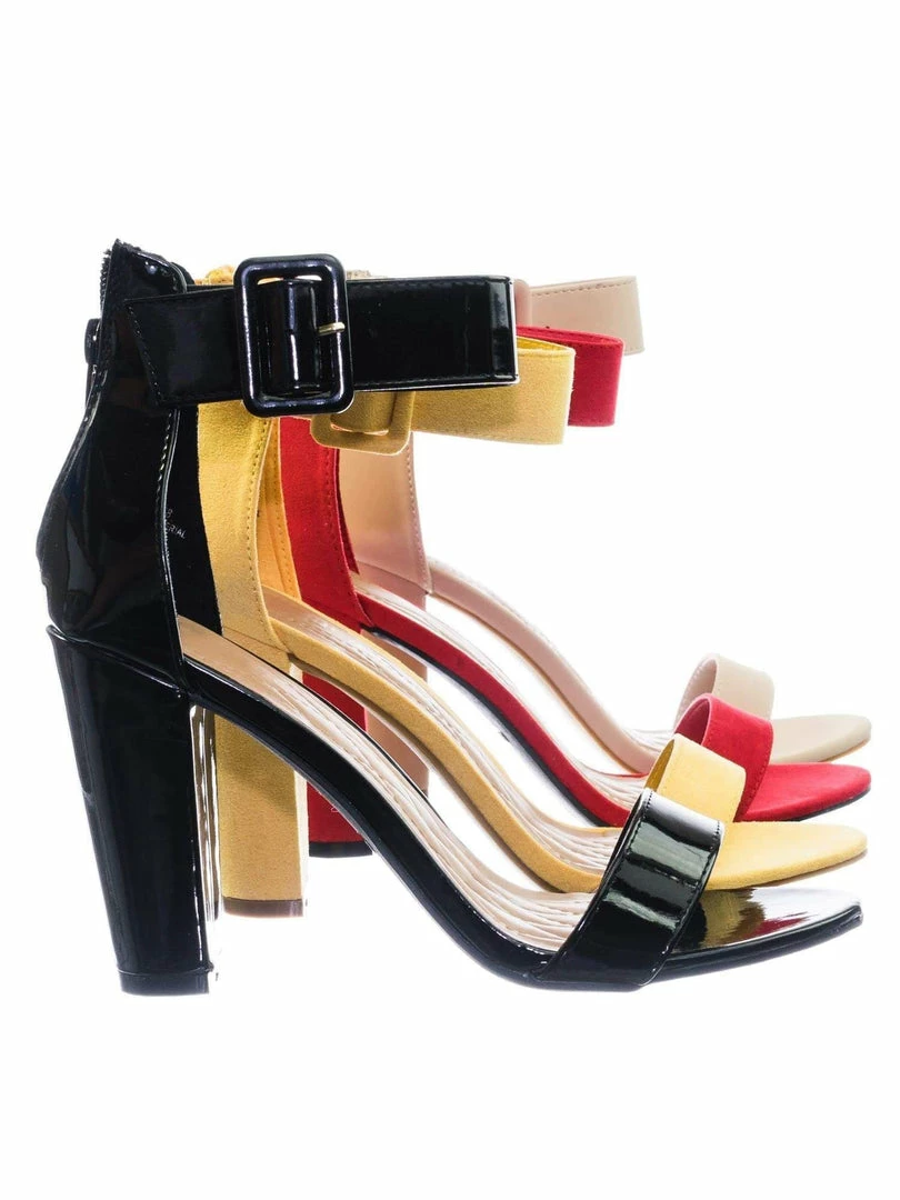 Bamboo New Frenzy60 Classic Chunky Block Heel Dress Sandal W Ankle Strap
