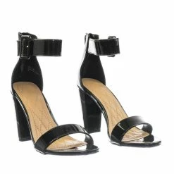 Bamboo New Frenzy60 Classic Chunky Block Heel Dress Sandal W Ankle Strap
