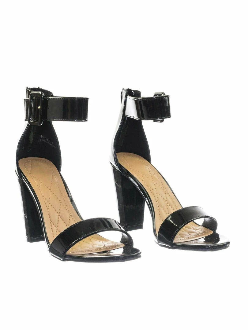 Bamboo New Frenzy60 Classic Chunky Block Heel Dress Sandal W Ankle Strap