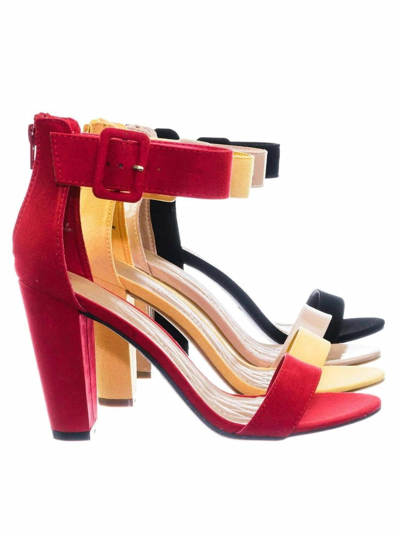 Bamboo New Frenzy60 Classic Chunky Block Heel Dress Sandal W Ankle Strap