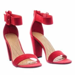 Bamboo New Frenzy60 Classic Chunky Block Heel Dress Sandal W Ankle Strap
