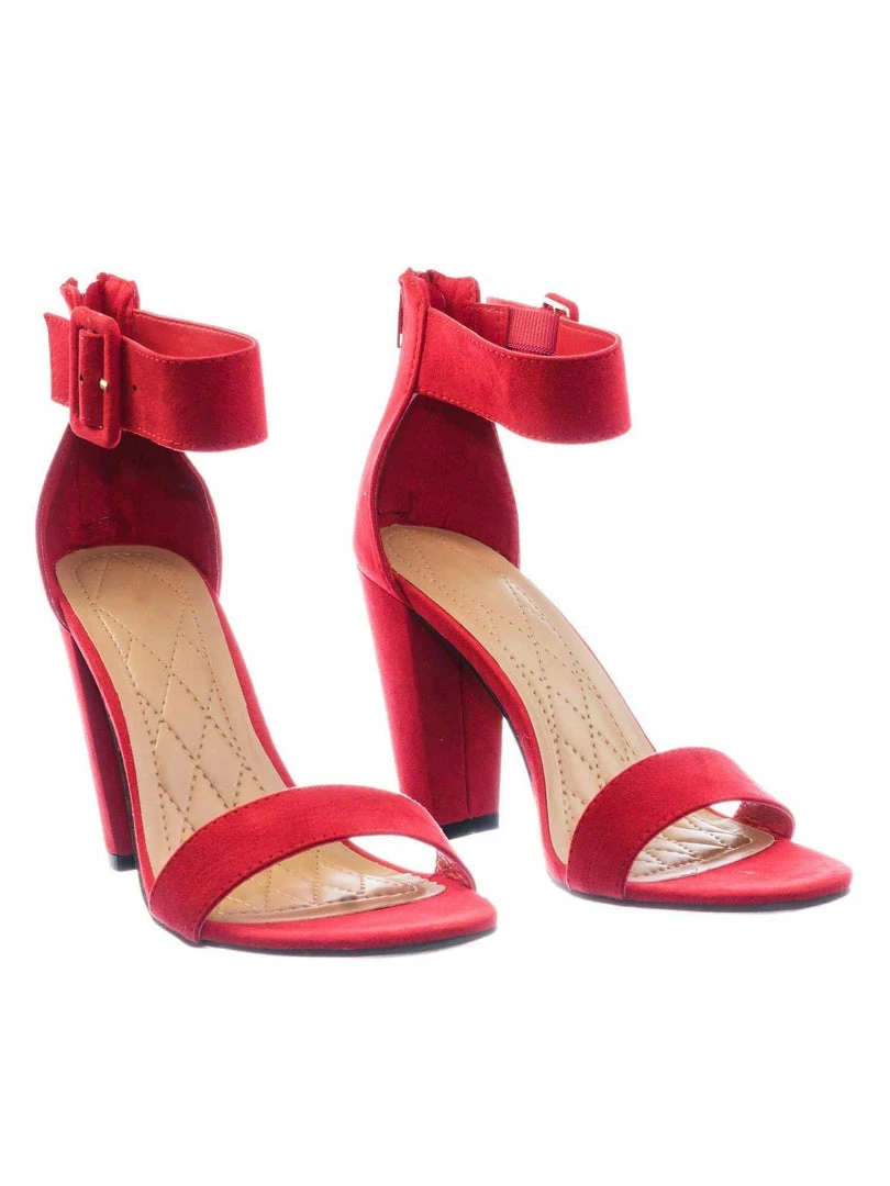 Bamboo New Frenzy60 Classic Chunky Block Heel Dress Sandal W Ankle Strap