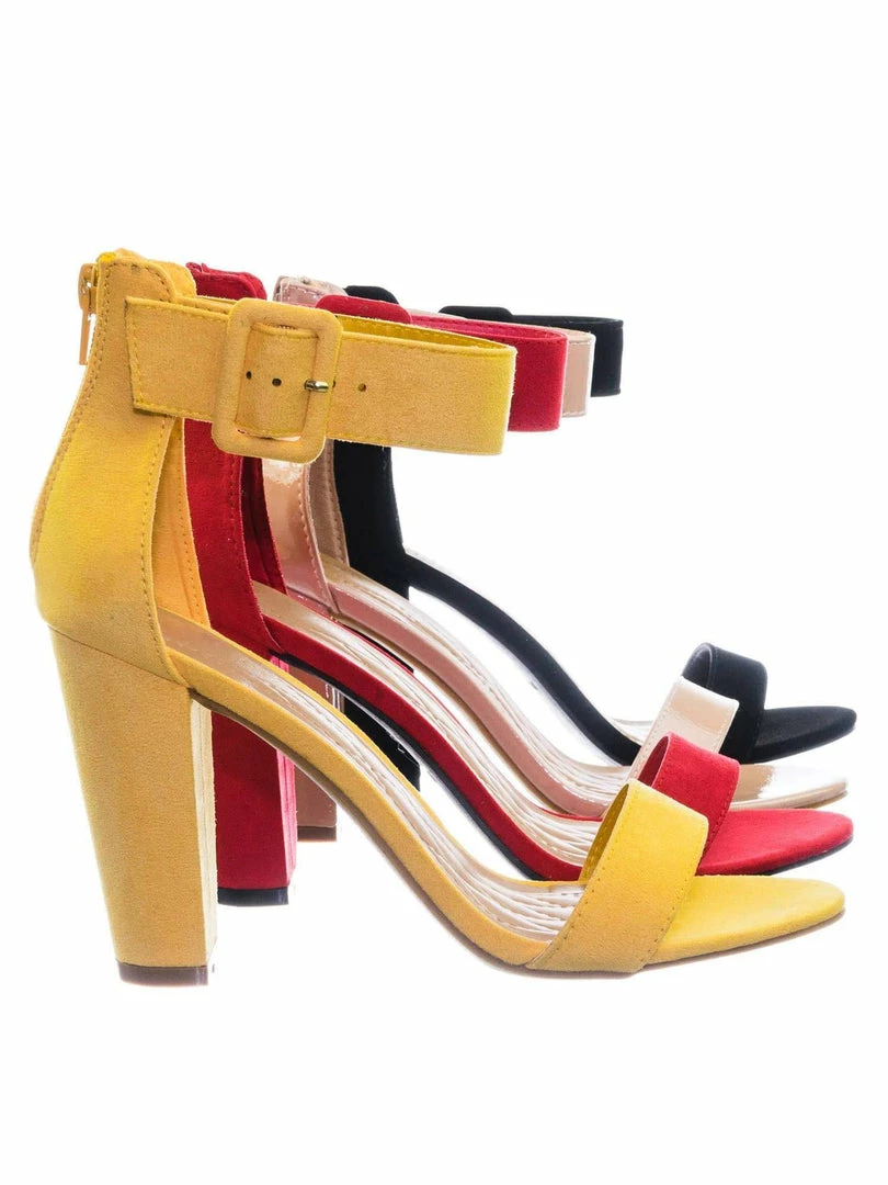 Bamboo New Frenzy60 Classic Chunky Block Heel Dress Sandal W Ankle Strap