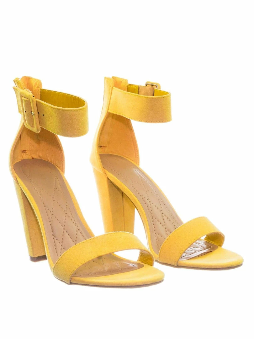 Bamboo New Frenzy60 Classic Chunky Block Heel Dress Sandal W Ankle Strap