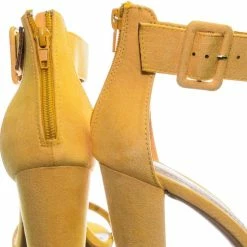 Bamboo New Frenzy60 Classic Chunky Block Heel Dress Sandal W Ankle Strap