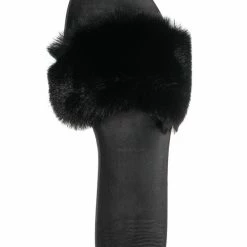 Bamboo Fullmoon14 Furry Flat Slide In Sandals - Indoor Outdoor Festival Faux Fur Shoes New