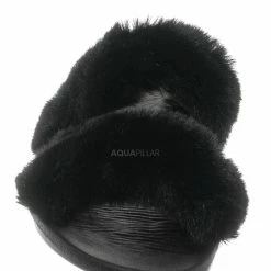 Bamboo Fullmoon15 Furry Double Strap Slide In Sandals - Faux Fur Indoor Outdoor Slipper New