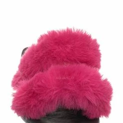 Bamboo Fullmoon15 Furry Double Strap Slide In Sandals - Faux Fur Indoor Outdoor Slipper New