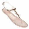 Bamboo Gather06 Jewel Lucite Jelly Flat Sandal - Clear Translucent Rhinestone Shoes