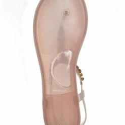 Bamboo Gather06 Jewel Lucite Jelly Flat Sandal - Clear Translucent Rhinestone Shoes