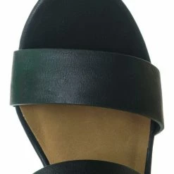 Bamboo New Headline13 Iridescent Lucite Strap Mule - Womens Open Toe Chunky Heel Sandals