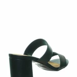 Bamboo New Headline13 Iridescent Lucite Strap Mule - Womens Open Toe Chunky Heel Sandals