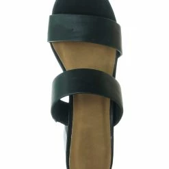 Bamboo New Headline13 Iridescent Lucite Strap Mule - Womens Open Toe Chunky Heel Sandals