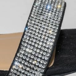 Bamboo New Headline31 Block Heel Rhinestone Crystal Sandal - Women Ankle Strap Dress Shoes