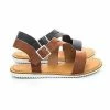 New Hearten12 By Bamboo, Flat Treaded Rubber Sole Sandal W Ankle Strap Support