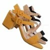 Bamboo New Highlight68 Kitten Heel Open Toe Sandal - Buckle Chunky Block Heeled