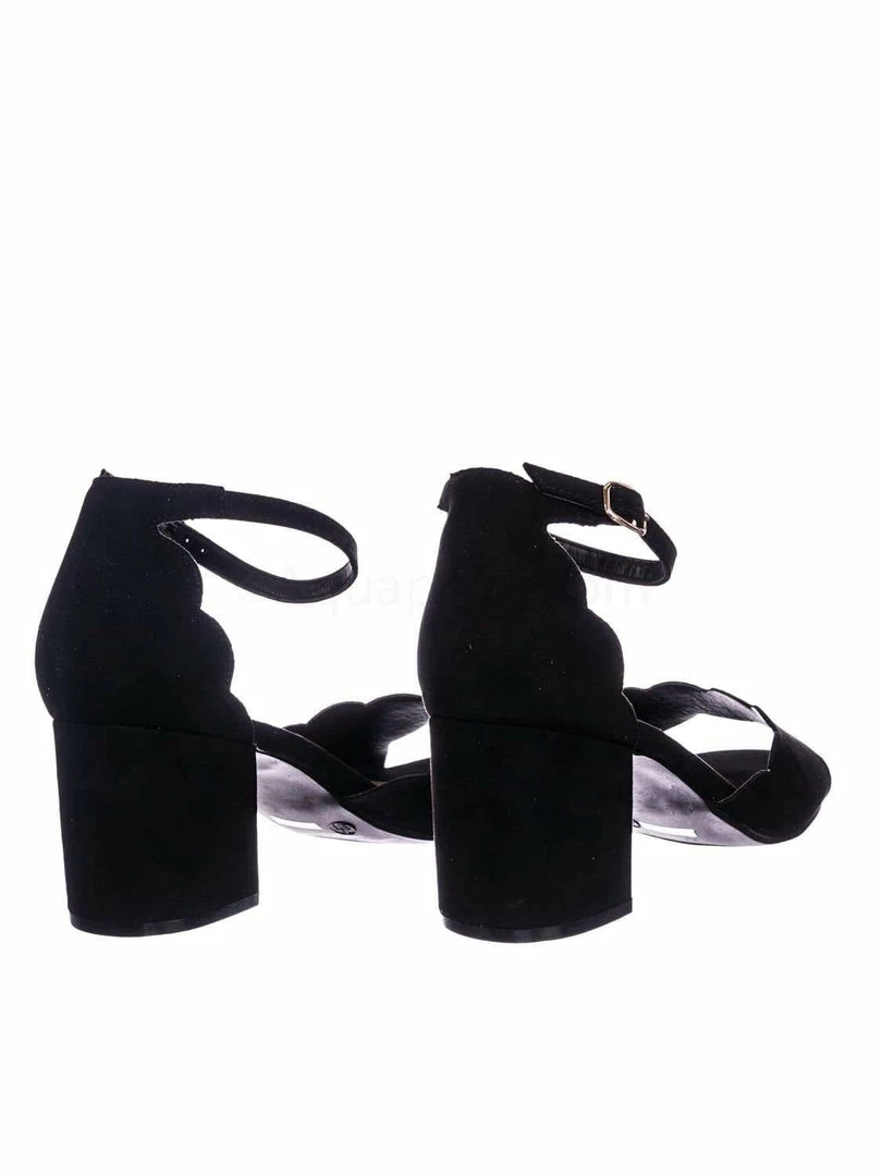 Bamboo Highlight71 Scallop Wavy Block Heel Sandal - Womens Half Circle Retro Boho Shoe New