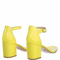 Bamboo Highlight74 Clear Lucite Low Block Heel Sandal - Two Piece Ankle Strap Shoes