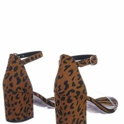 Bamboo Highlight74 Clear Lucite Low Block Heel Sandal - Two Piece Ankle Strap Shoes