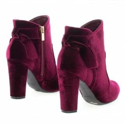 Hiltop48M By Bamboo, Block Heel Ankle Booties W Bow New