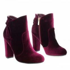 Hiltop48M By Bamboo, Block Heel Ankle Booties W Bow New