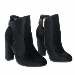 Hiltop48M By Bamboo, Block Heel Ankle Booties W Bow New