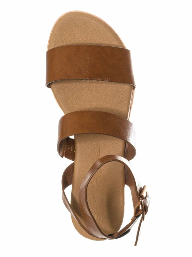 Bamboo New Hotspot04 Lightweight Cork Molded Flat Sandal - Women Pillow Padded Contour Shoe