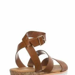 Bamboo New Hotspot04 Lightweight Cork Molded Flat Sandal - Women Pillow Padded Contour Shoe