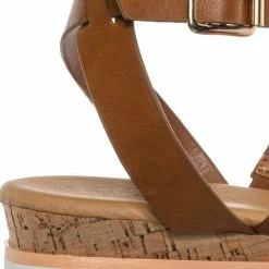 Bamboo New Hotspot04 Lightweight Cork Molded Flat Sandal - Women Pillow Padded Contour Shoe
