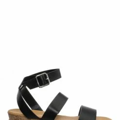 Bamboo New Hotspot04 Lightweight Cork Molded Flat Sandal - Women Pillow Padded Contour Shoe