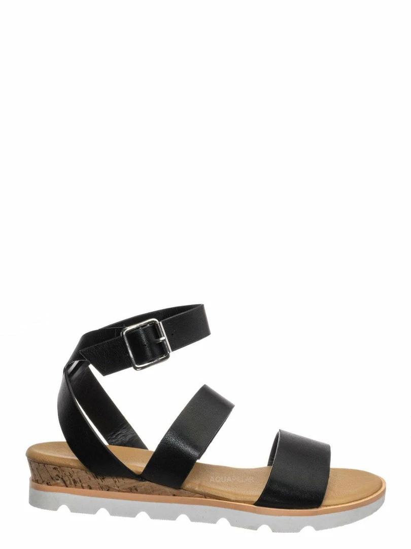 Bamboo New Hotspot04 Lightweight Cork Molded Flat Sandal - Women Pillow Padded Contour Shoe