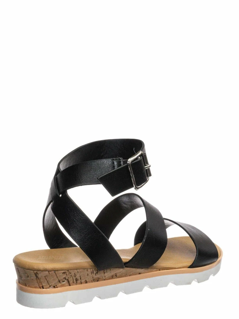 Bamboo New Hotspot04 Lightweight Cork Molded Flat Sandal - Women Pillow Padded Contour Shoe