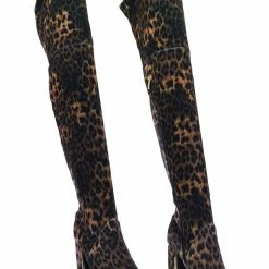 Bamboo Illusion02 Metal Framed Block Heel Boots, Thigh High Over Knee Dress Shoes New