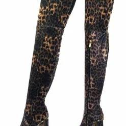 Bamboo Illusion02 Metal Framed Block Heel Boots, Thigh High Over Knee Dress Shoes New