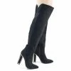 Bamboo New Illusion03 Faux Suede Over Knee Thigh High Metal Frame Chunky Block Heel W Faux Fur Lining