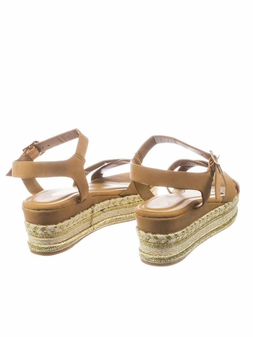 Bamboo New Infinity07 Women Espadrille Flatform W Metallic Thread W Rope Jute Wrap Sandal