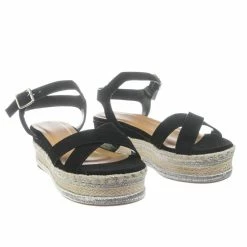 Bamboo New Infinity07 Women Espadrille Flatform W Metallic Thread W Rope Jute Wrap Sandal