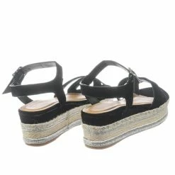 Bamboo New Infinity07 Women Espadrille Flatform W Metallic Thread W Rope Jute Wrap Sandal