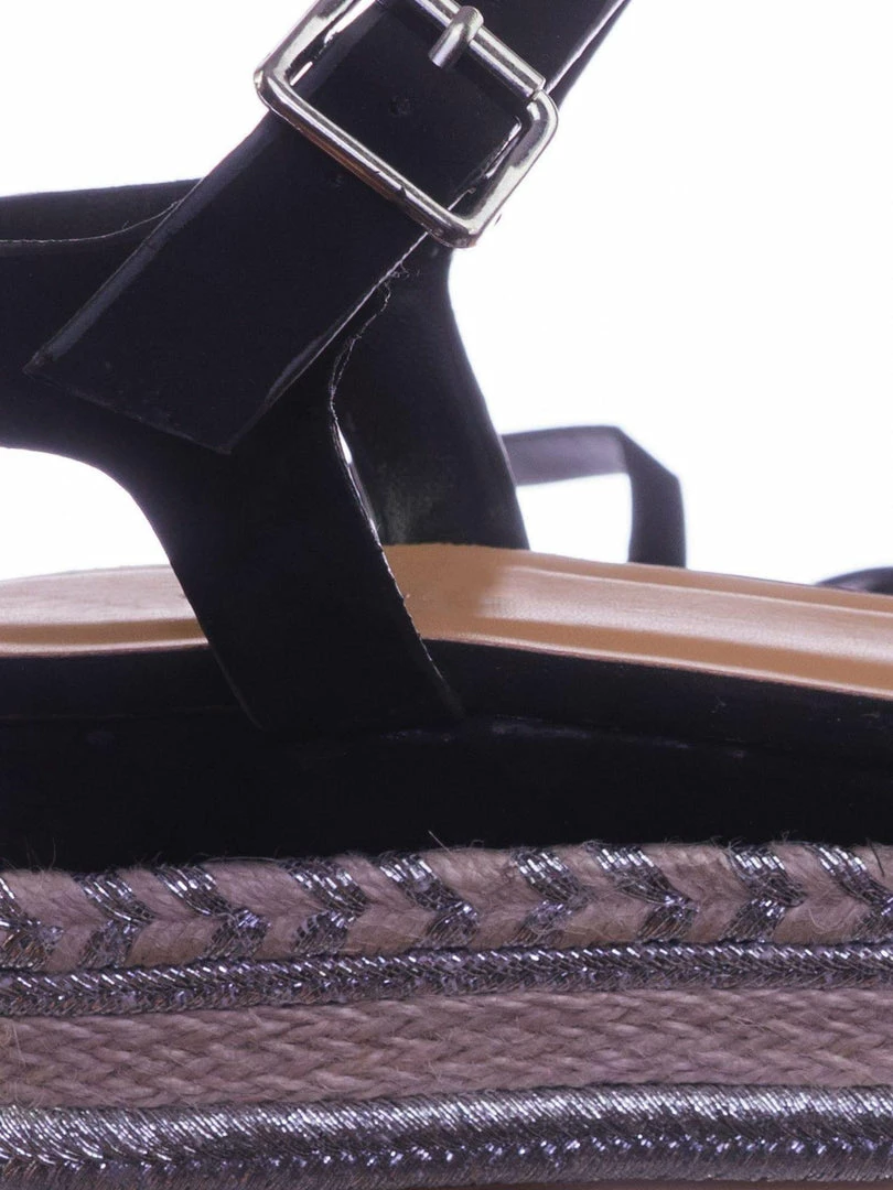 Bamboo New Infinity07 Women Espadrille Flatform W Metallic Thread W Rope Jute Wrap Sandal