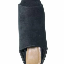 Bamboo Influencer29 Peep Toe Mule Sandals - Womens Slip On Chunky Block High Heels